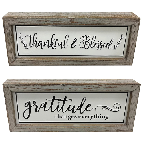 Rustic Thankful Blessed Wood Signs