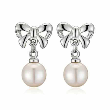 Bowknot Pearl Earrings 