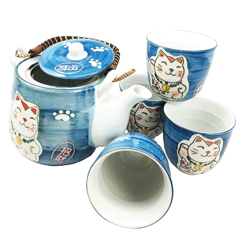 Japanese Maneki Neko Lucky Cat Tea Set