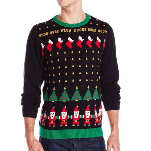lex Stevens Men's Santa Invaders Ugly Christmas Sweater