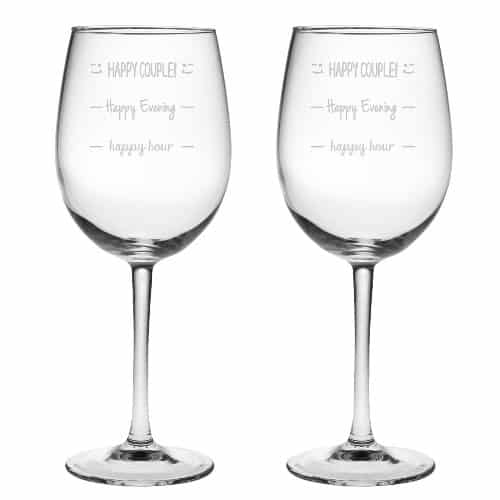 Happy Couple Wine Glass