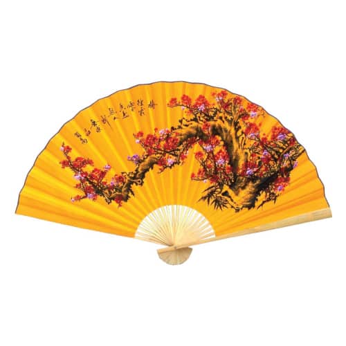 Gold Cherry Blossoms Wall Fan