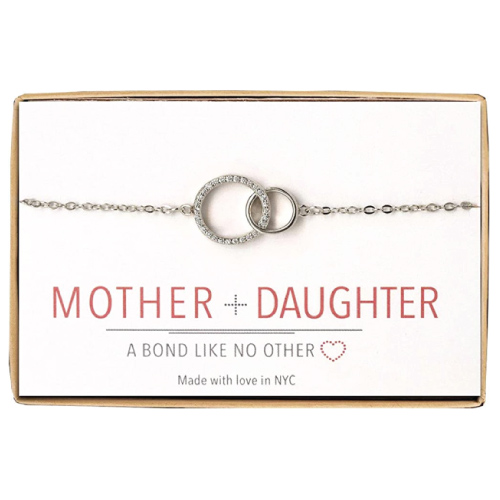 Mother and Daughter Interlocking Circles Bracelet