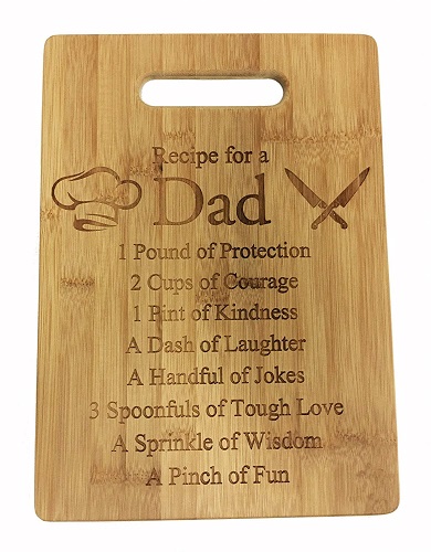 Recipe for a Dad Engraved Bamboo Cutting Board 