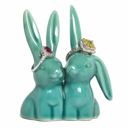 Mr and Mrs Bunny Ring Holder