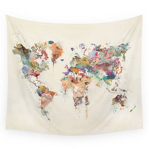 World Map Tapestry | College Girl Birthday Gifts