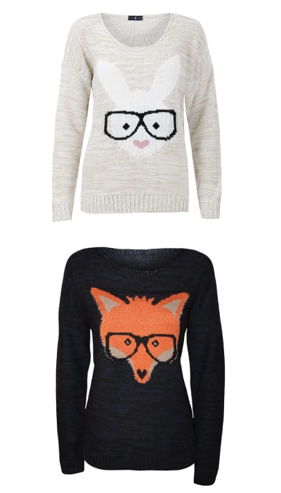 Bunny And Fox Knitted Sweater