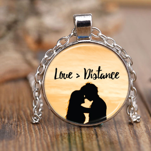 Love Is Greater than Distance Pendant Necklace (Christmas gifts for long distance boyfriend)