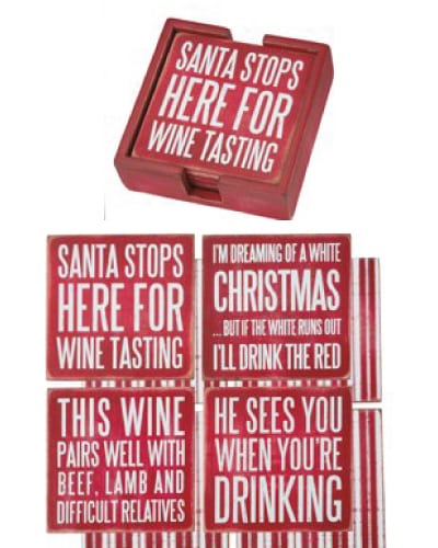 Christmas Wine Coaster Set