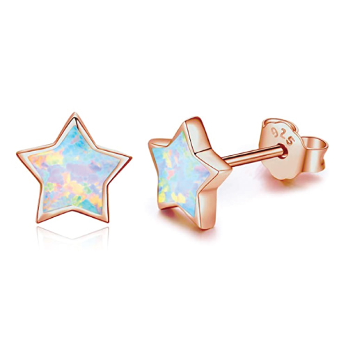 Opal Star Stud Earrings