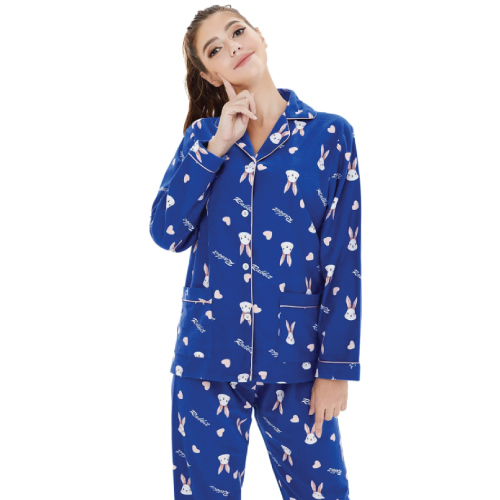 Anseho Flannel Button Women Pajama Set