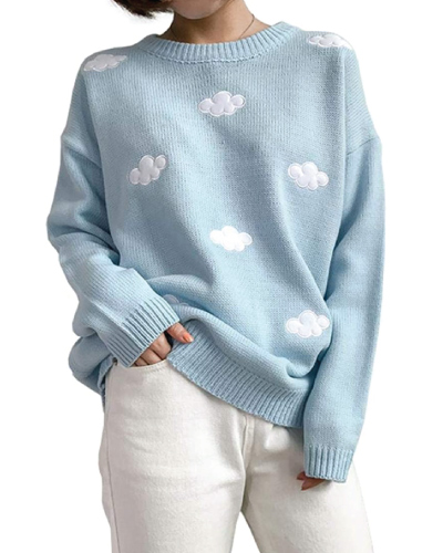 VintageÂ Clouds Loose Sweater