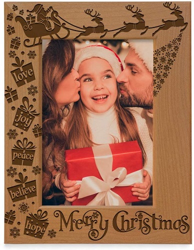 KATE POSH Merry Christmas Wood Picture Frame