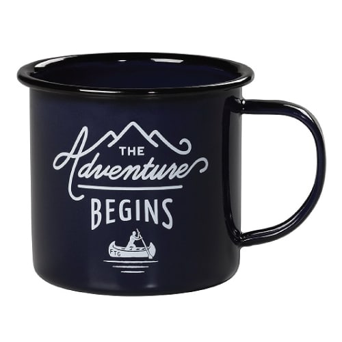 the adventure begins mug