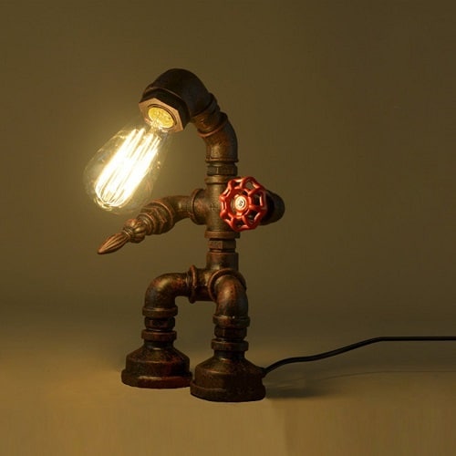Industrial Iron Robot Table Lamp