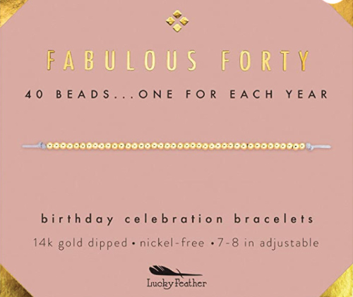 Lucky Feather 40th Birthday Bracelet