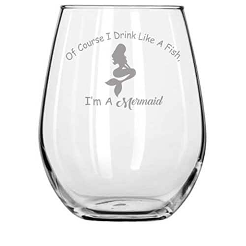 Funny Mermaid Wine Glass