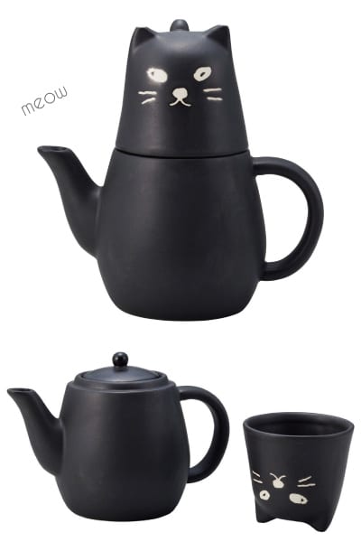 Black Cat Tea Set for One