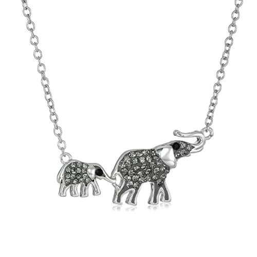 Big and Small Elephants Pendant Necklace Mothers Day