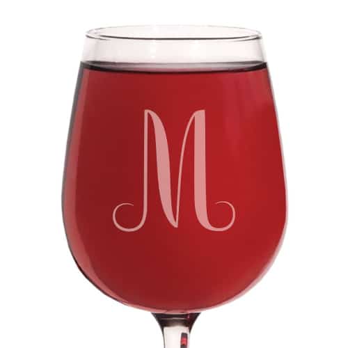 Monogram Engraved Wine Glass