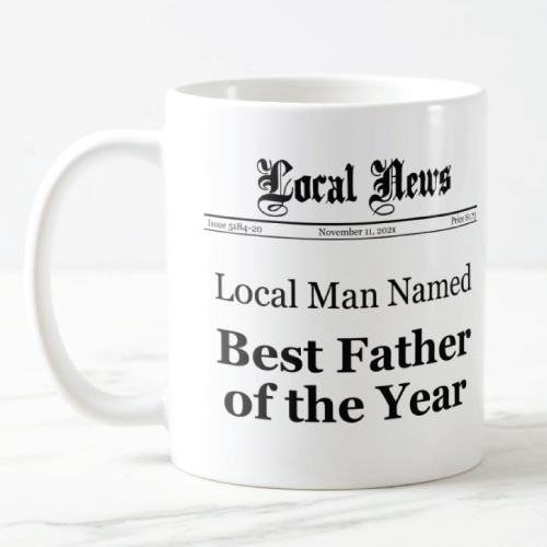 Best Father Of The Year Newspaper Front Mug