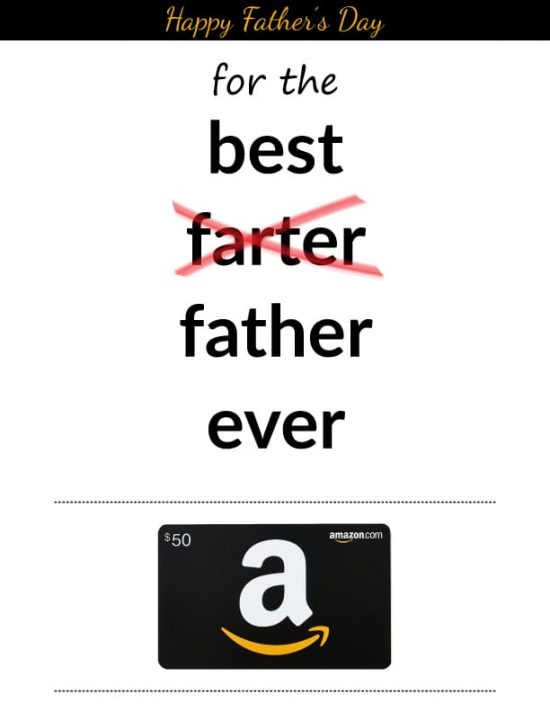fathers day gift card free printable