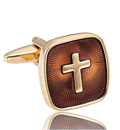 Golden Holy Cross Cufflinks - Godfather Gifts