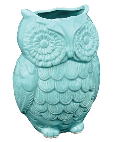 Ceramic Owl Utensil Holder | Mint Green Kitchen Decor Ideas and Accessories 