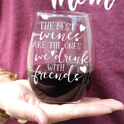 Best Friends Wine Glass 