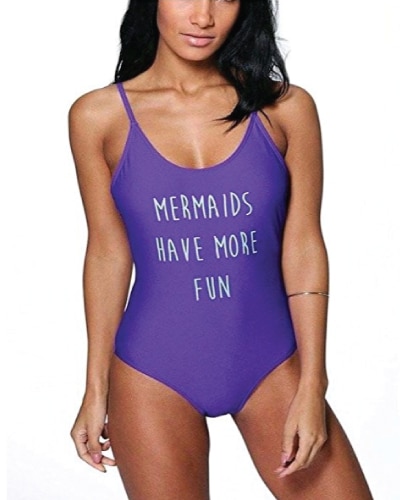 Mermaids Have More Fun High Cut One-Piece (Swimsuits 2017 Trends)