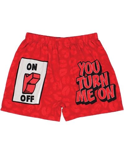 You Turn Me On Boxer Shorts. Naughty gifts for men