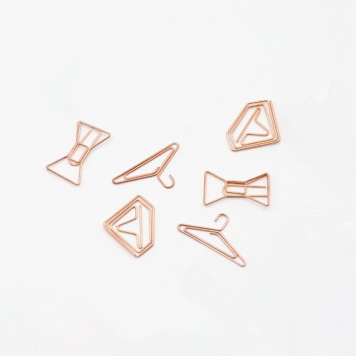 Rose Gold Paper Clips. School supplies. Off to college gift ideas for girls.
