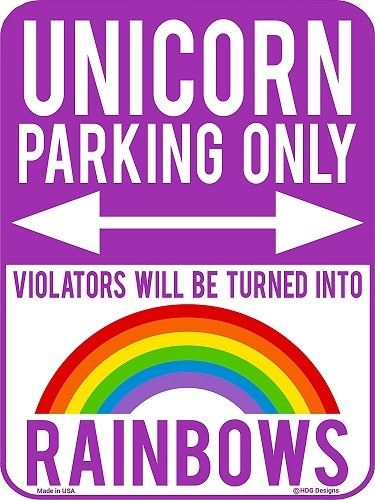 Unicorn Parking Only Sign Room Decor