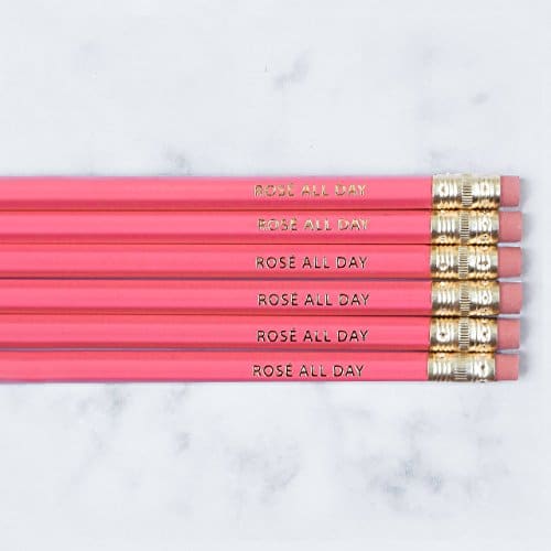 Rose All Day Pencil Set. Pretty school supplies. Off to college gift ideas for girls.