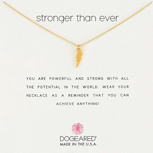 Dogeared Stronger Than Ever Lightning Bolt Pendant Necklace. Teen gifts. Christmas gifts for teens.
