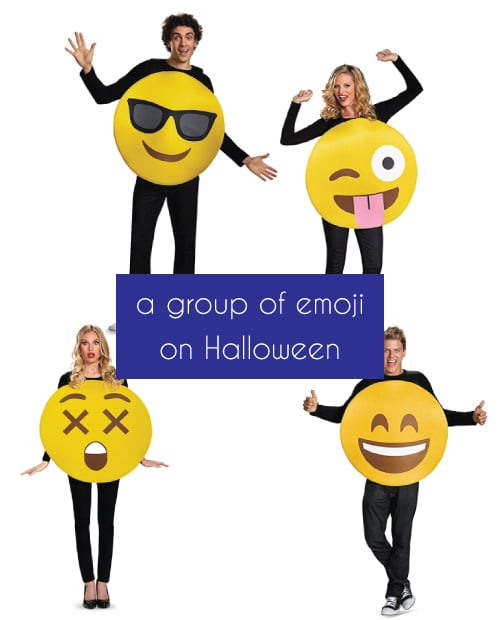 Emoji List Group Costumes. Halloween Group Costumes for friends