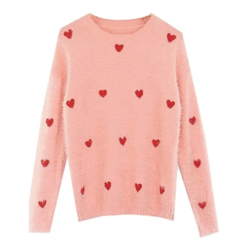 Heart Pattern Sweater. Sweater outfits for fall. Fall outfits for teens.