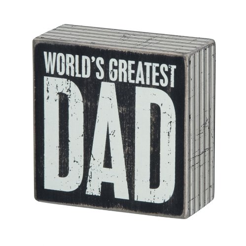 Primitives by Kathy World's Greatest DadÂ Box Sign. Christmas gifts for dad from kids.