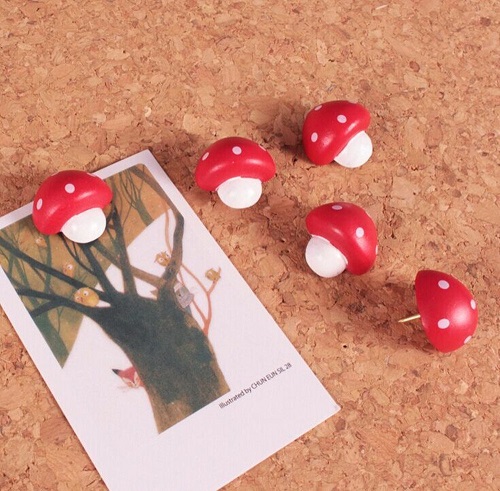 Red Mushroom Push Pin