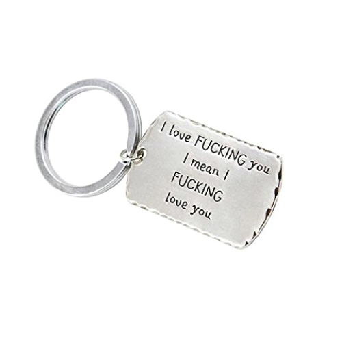 I love you Lettering Tag Key Chain