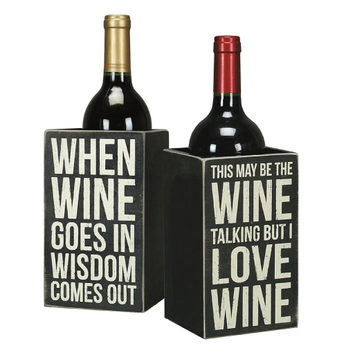 Funny Quotes Wine Box Holder. Mom gifts for Christmas holiday.