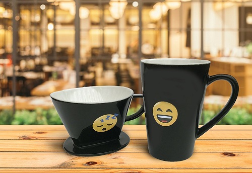 Emoji Coffee Pour Over Mug Set
