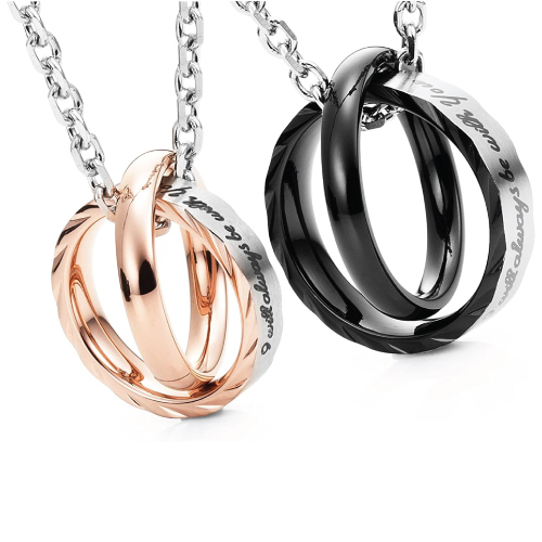Double Ring Pendant Necklace2