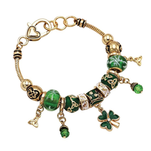 St Patrick's Day Beaded Charm Bracelet