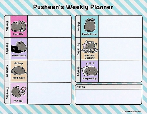 Pusheen Weekly Planner Desk Pad