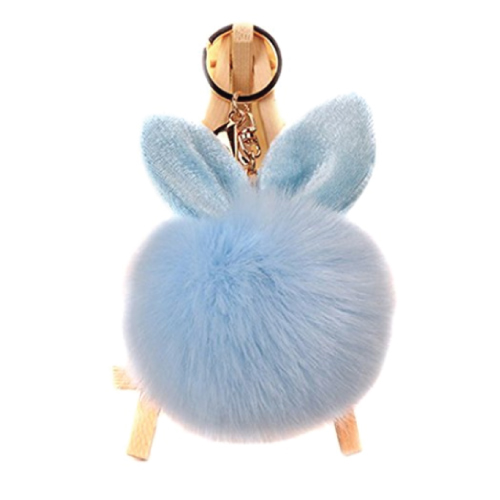 Rabbit Fur Ball Key Chain