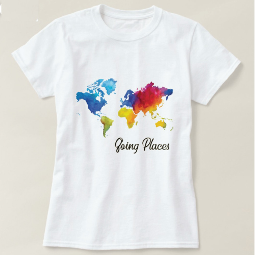 Going Places World Map T-Shirt