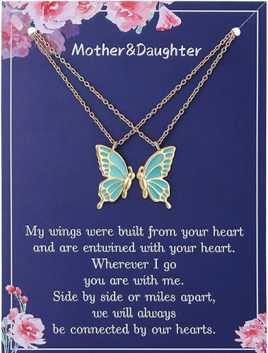 Matching Butterfly Mother Daughter Necklace