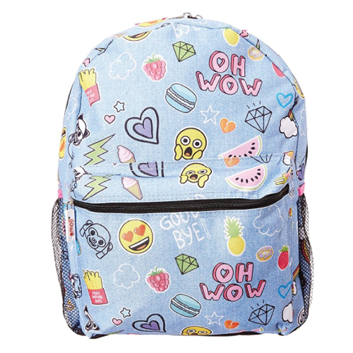 Emoji Denim Blue Backpack