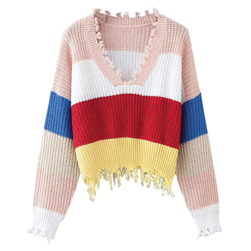 DEZZAL Ripped Knit Sweater